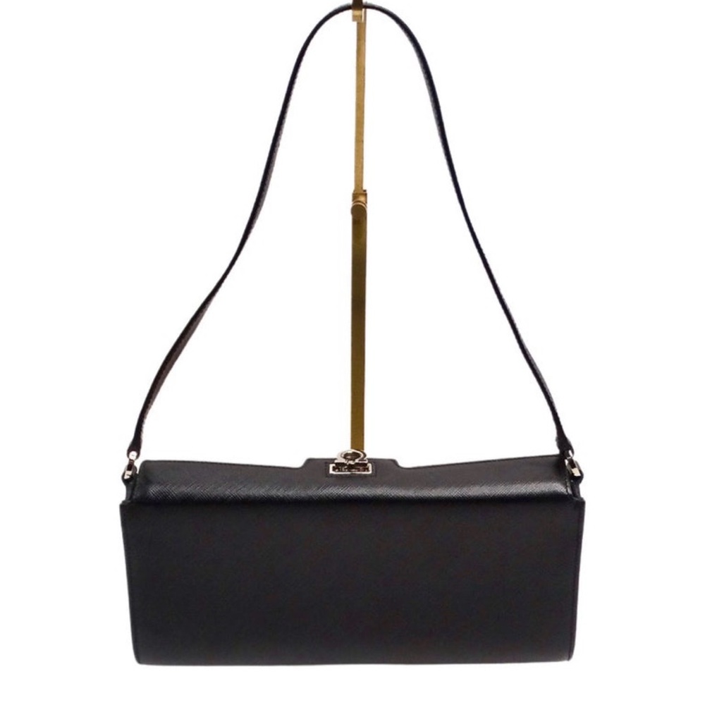 Salvatore Ferragamo Saffiano Black Leather Shoulder Bag